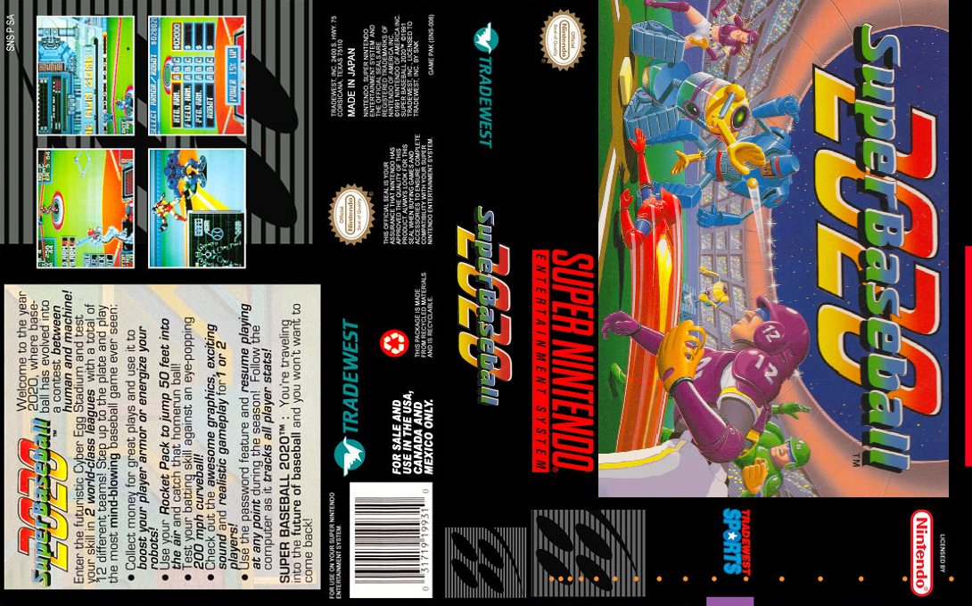 Super Baseball 2020 [US] snes 1993 Box Art