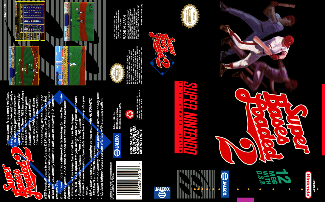 Super Bases Loaded 2 [US] snes 1994 Box Art