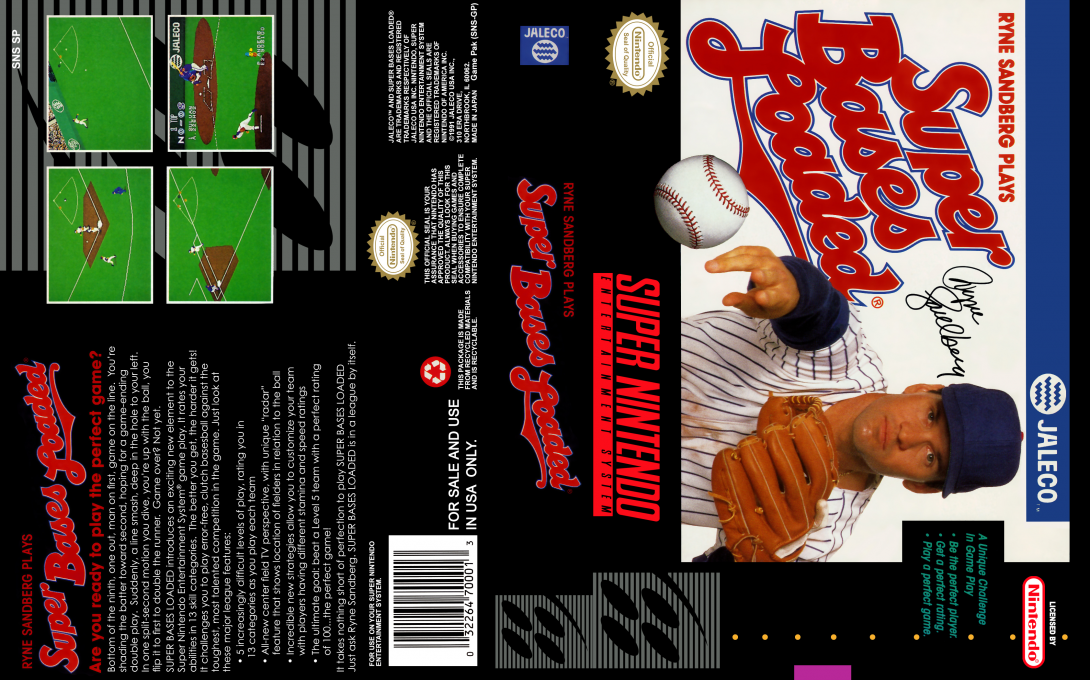 Super Bases Loaded [US] snes 1991 Box Art