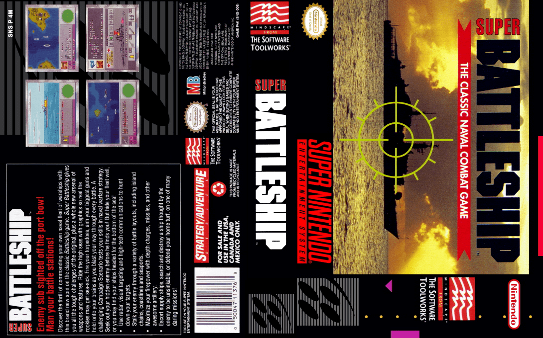 Super Battleship [US] snes 1993 Box Art