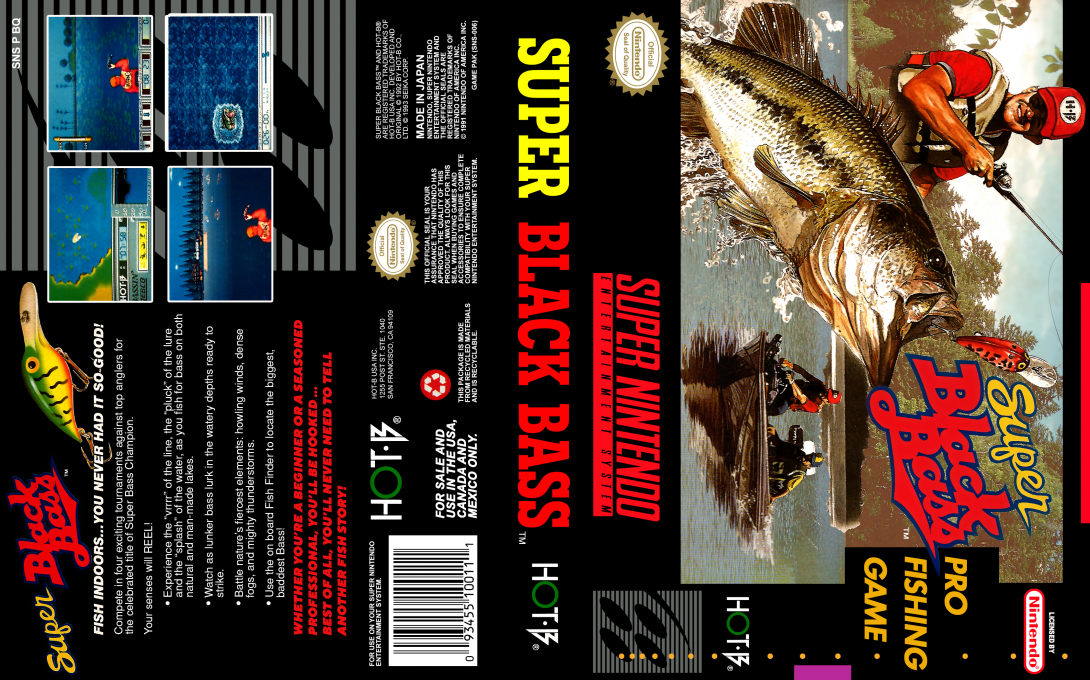 Super Black Bass [US] snes 1992 Box Art