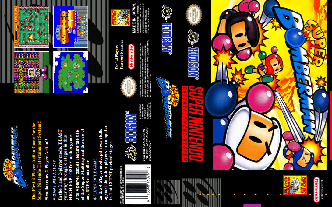 Super Bomberman [US] snes 1993 Box Art