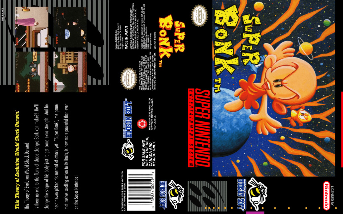 Super Bonk [US] snes 1994 Box Art