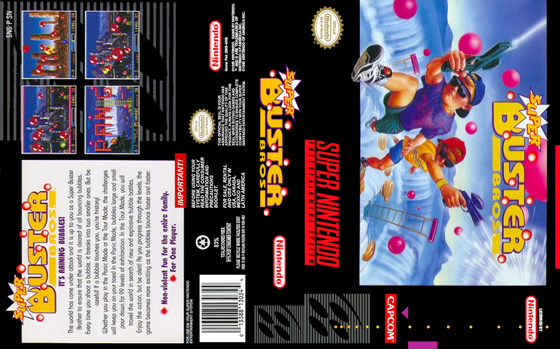 Super Buster Bros. [US] snes 1992 Box Art