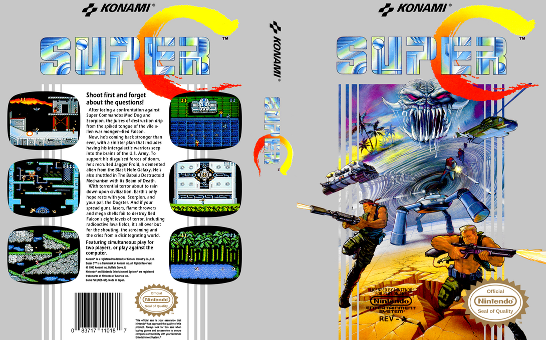 Super C [US] nes 1990 Box Art