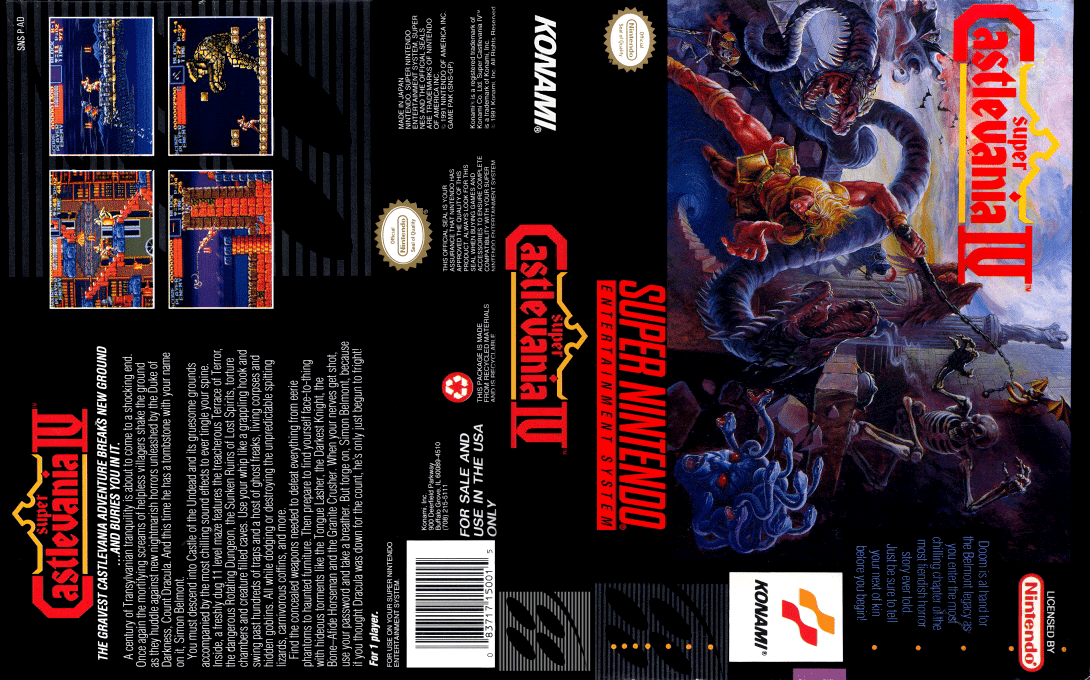Super Castlevania IV [US] snes 1991 Box Art