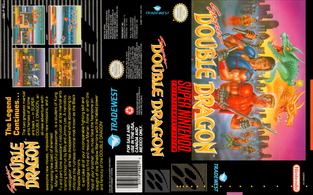 Super Double Dragon [US] snes 1992 Box Art