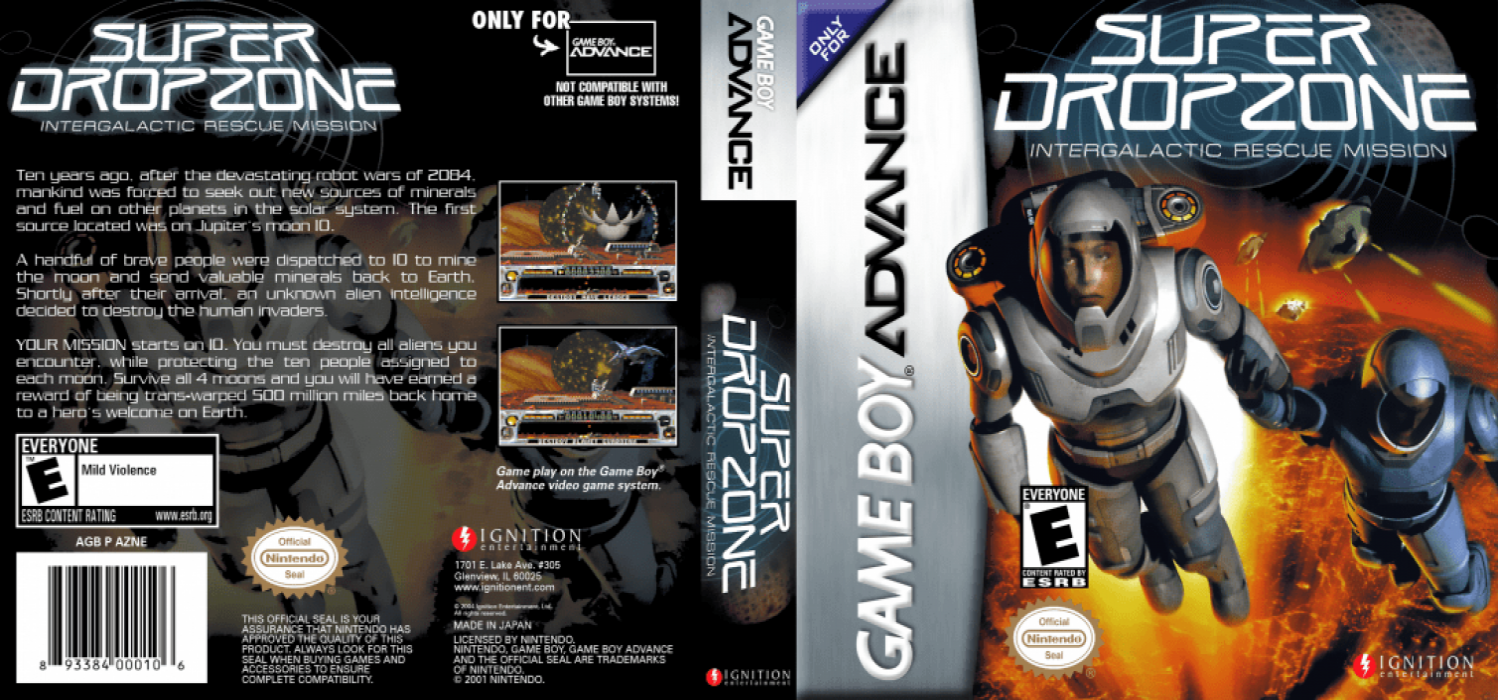 Super Dropzone : Intergalactic Rescue Mission [US] gba 2004 Box Art