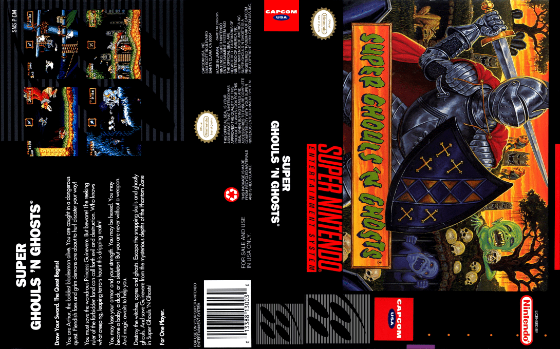 Super Ghouls’n Ghosts [US] snes 1991 Box Art