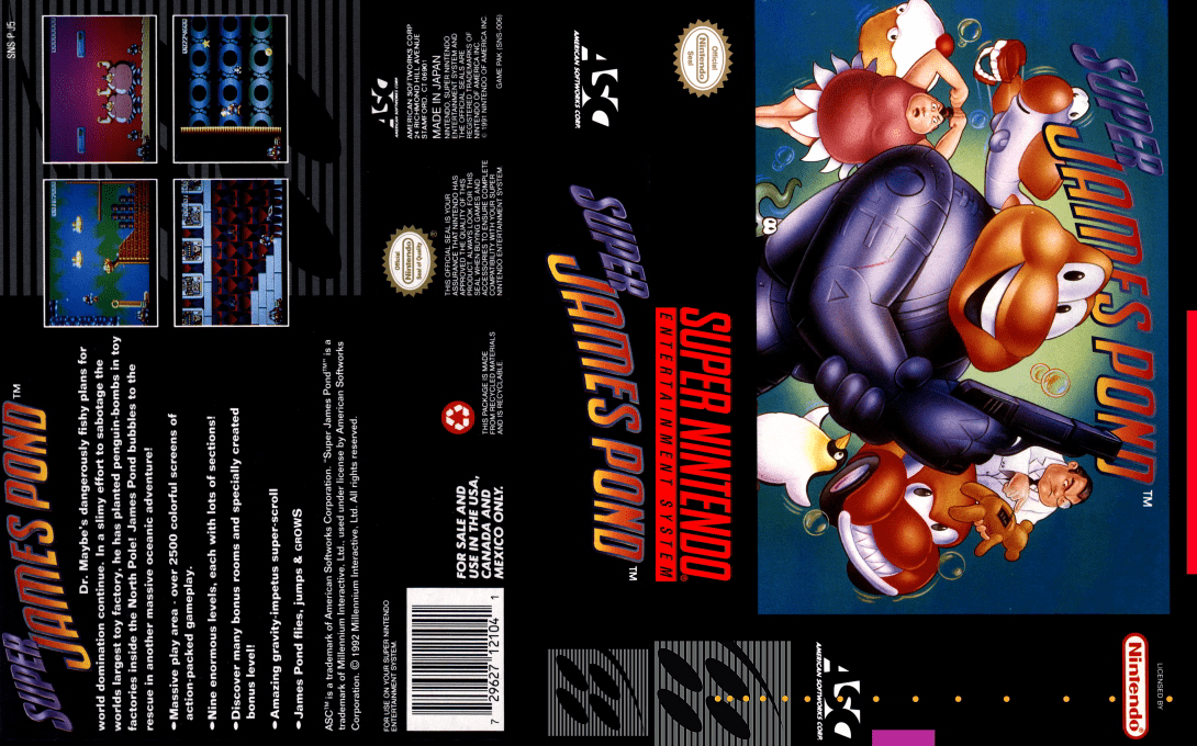 Super James Pond [US] snes 1991 Box Art