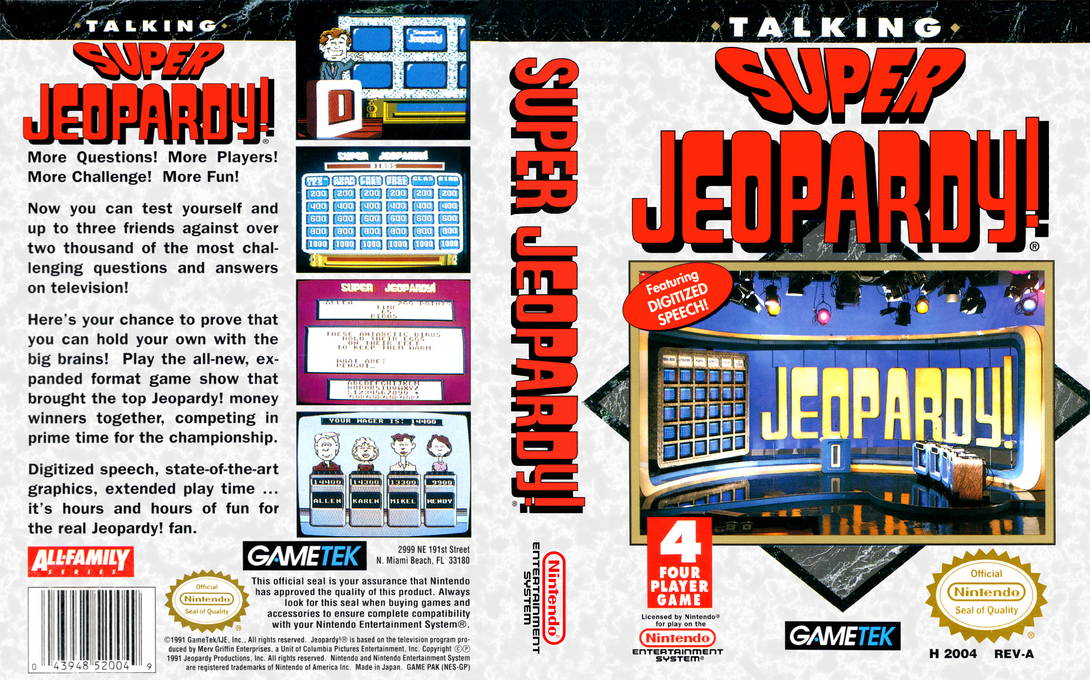 Super Jeopardy! [US] nes 1991 Box Art