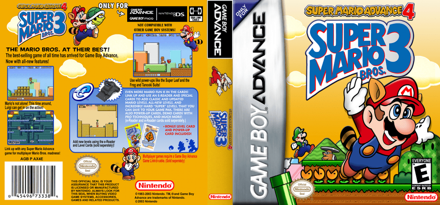Super Mario Advance 4 : Super Mario Bros. 3 [US] gba 2003 Box Art