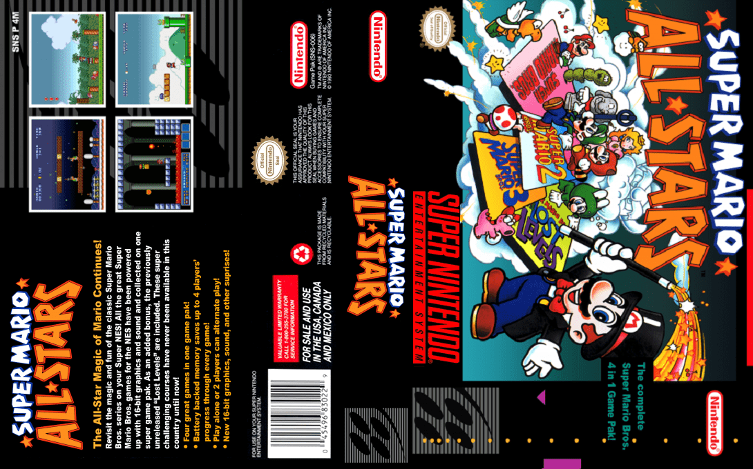 Super Mario All-Stars [US] snes 1993 Box Art