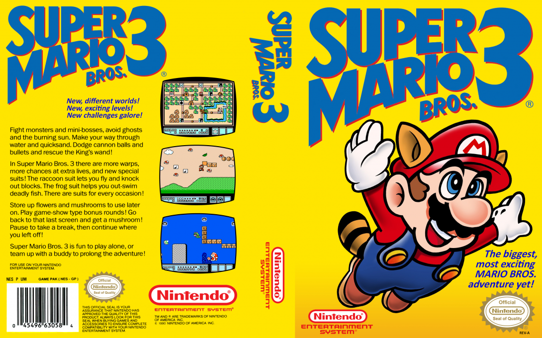 Super Mario Bros. 3 [US] nes 1990 Box Art