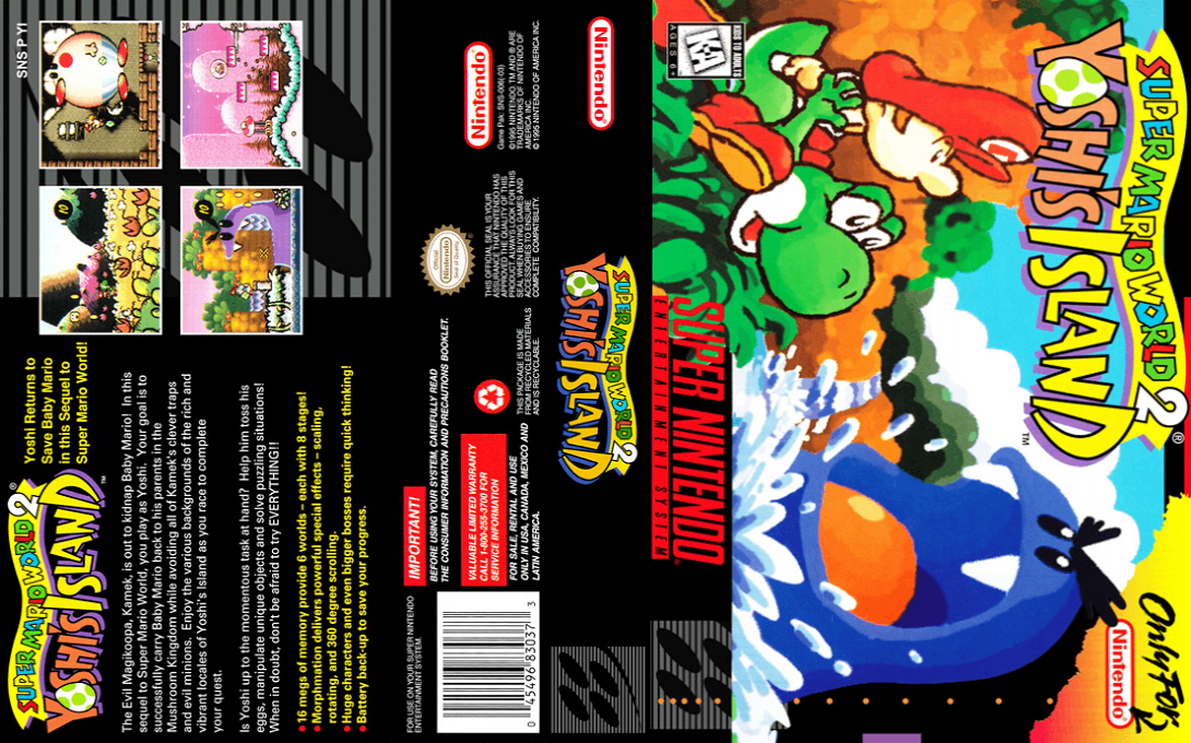 Super Mario World 2 : Yoshi’s Island [US] snes 1995 Box Art