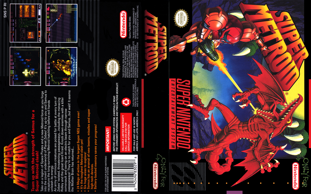 Super Metroid [US,JP] snes 1994 Box Art