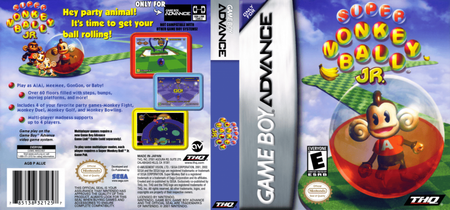 Super Monkey Ball Jr. [US] gba 2002 Box Art