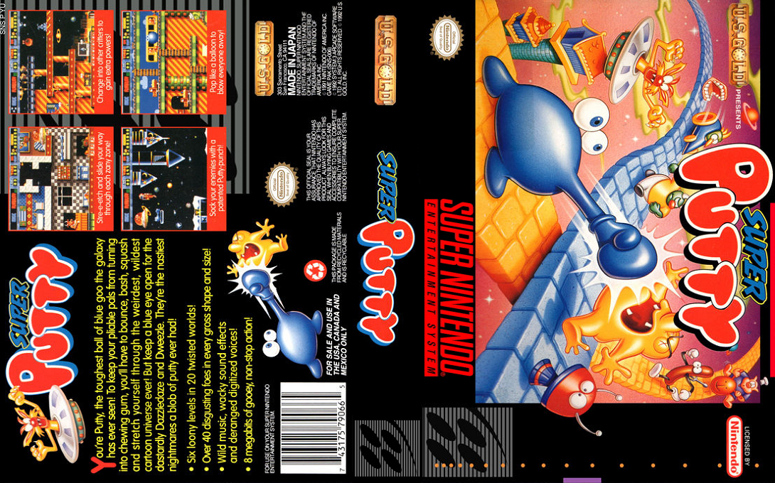 Super Putty [US] snes 1993 Box Art