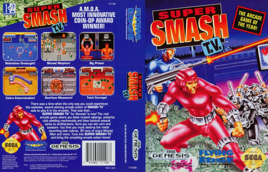 Super Smash T.V. [US,EU] segaMD 1992 Box Art