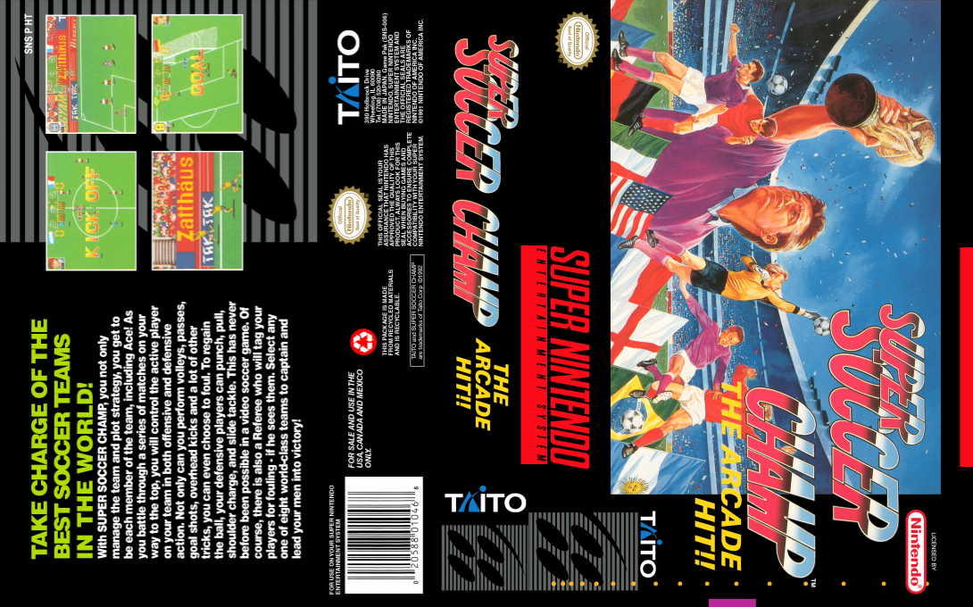 Super Soccer Champ [US] snes 1992 Box Art