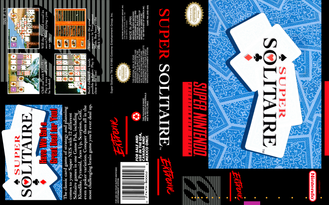 Super Solitaire [US] snes 1994 Box Art