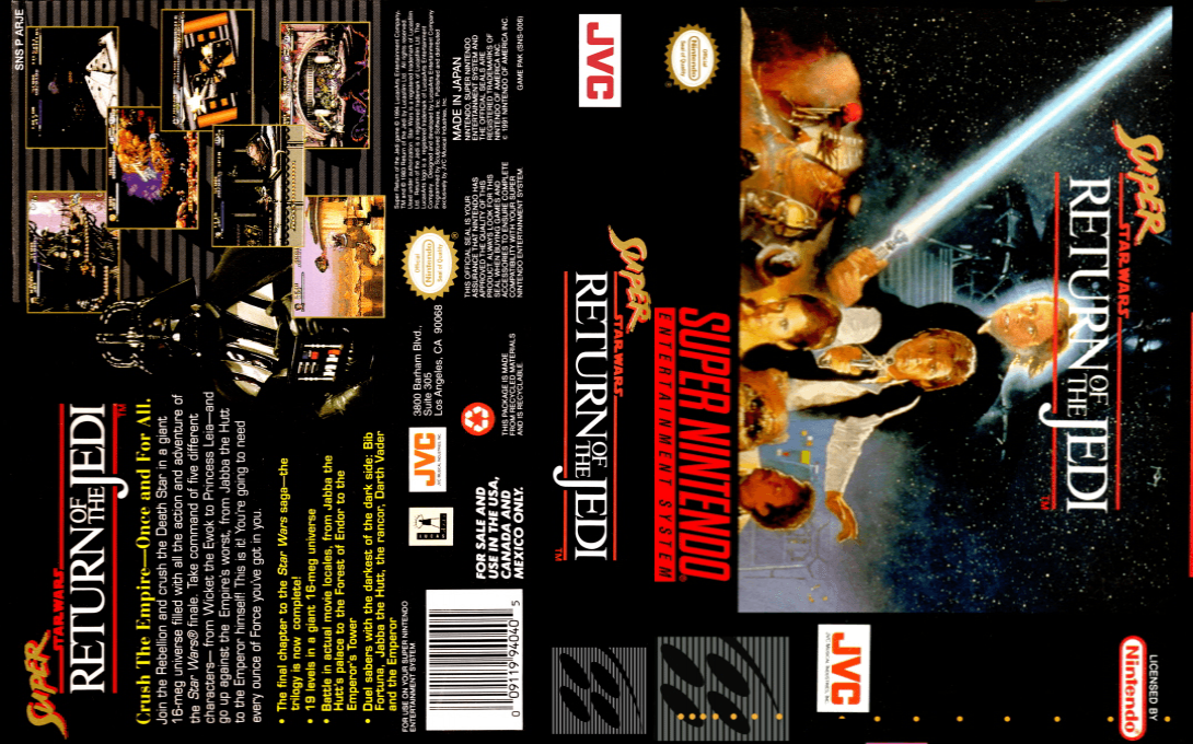 Super Star Wars : Return of the Jedi [US] snes 1994 Box Art