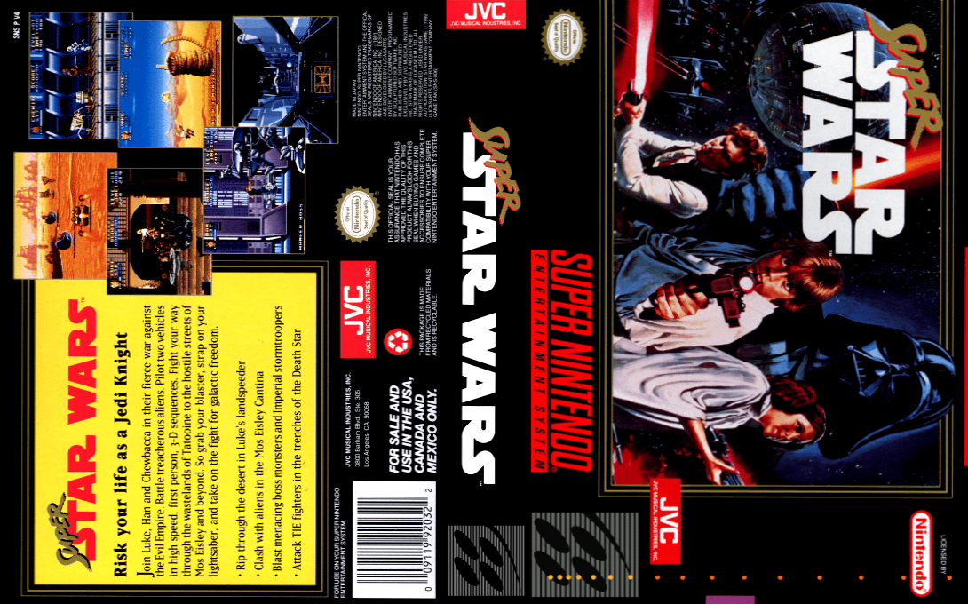 Super Star Wars [US] snes 1992 Box Art