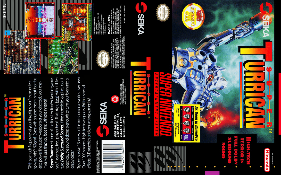Super Turrican [US] snes 1993 Box Art