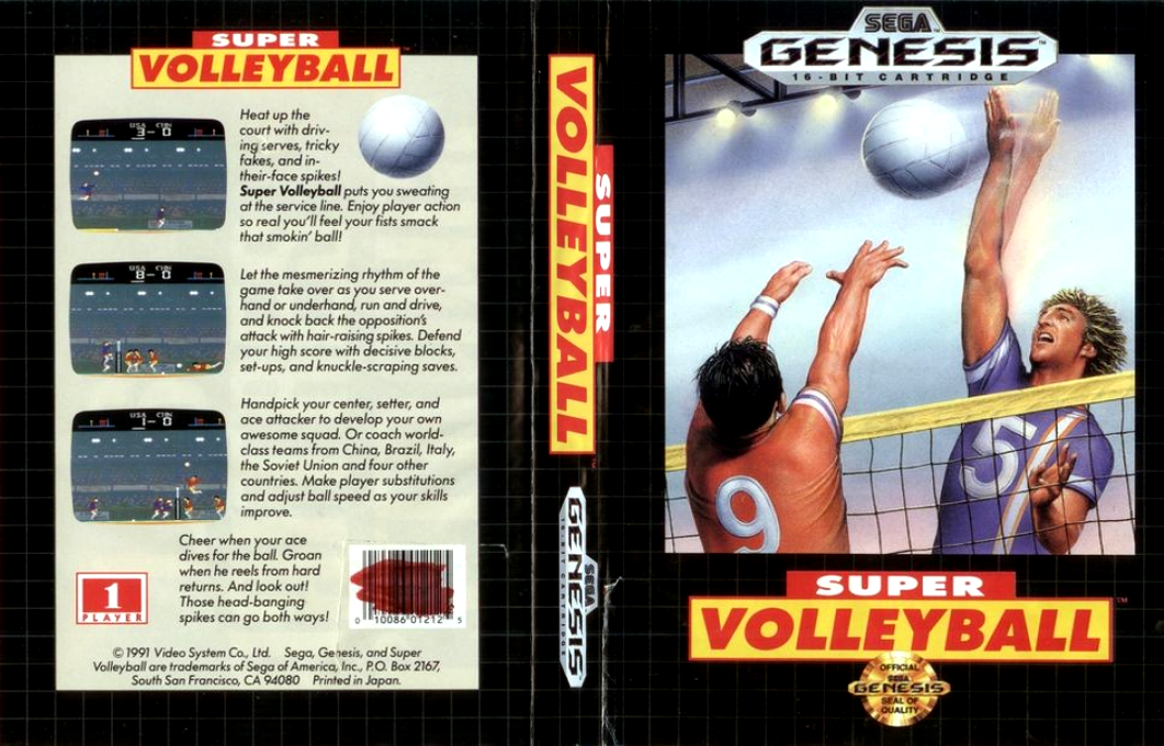 Super Volleyball [US] segaMD 1991 Box Art