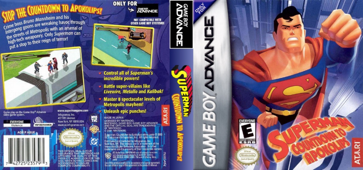 Superman : Countdown to Apokolips [US] gba 2003 Box Art