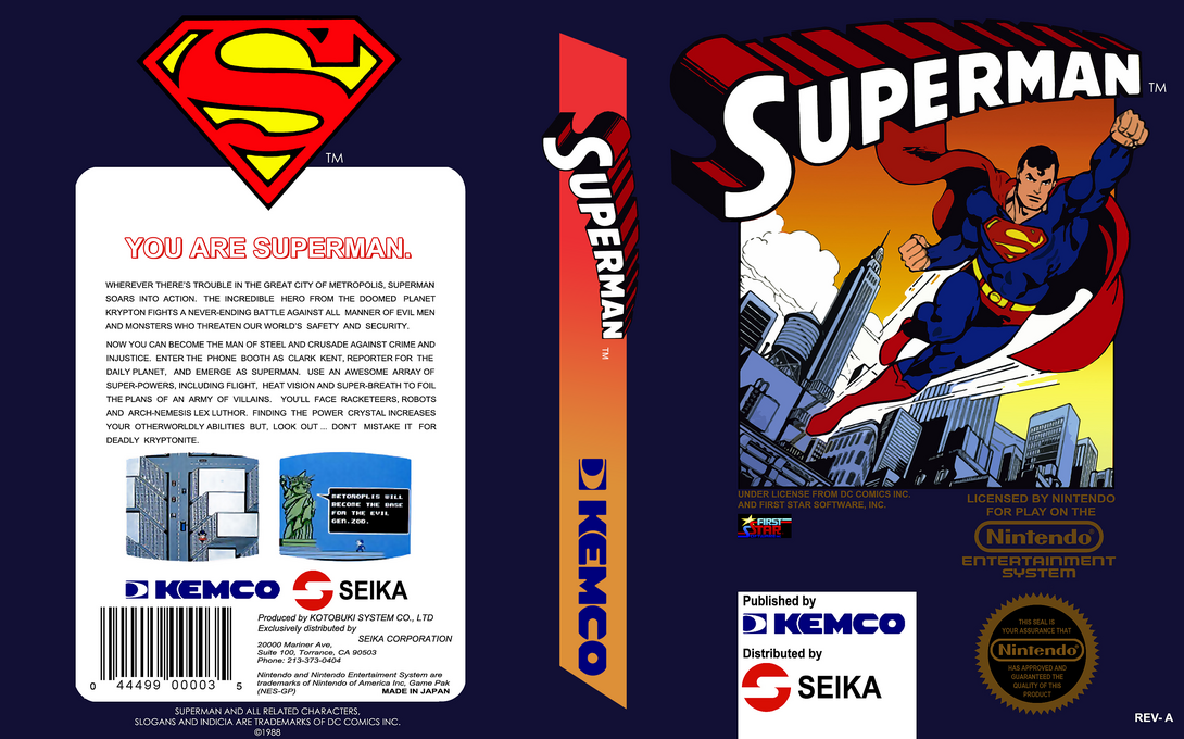 Superman [US] nes 1988 Box Art