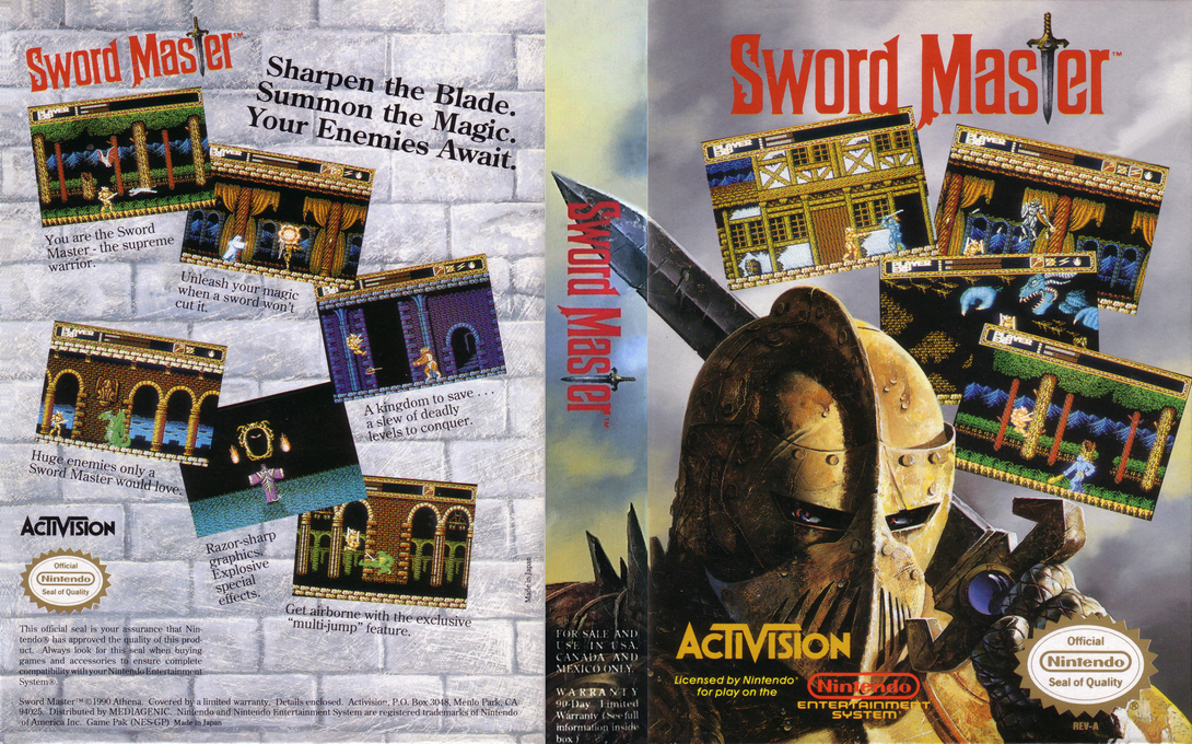 Sword Master [US] nes 1992 Box Art