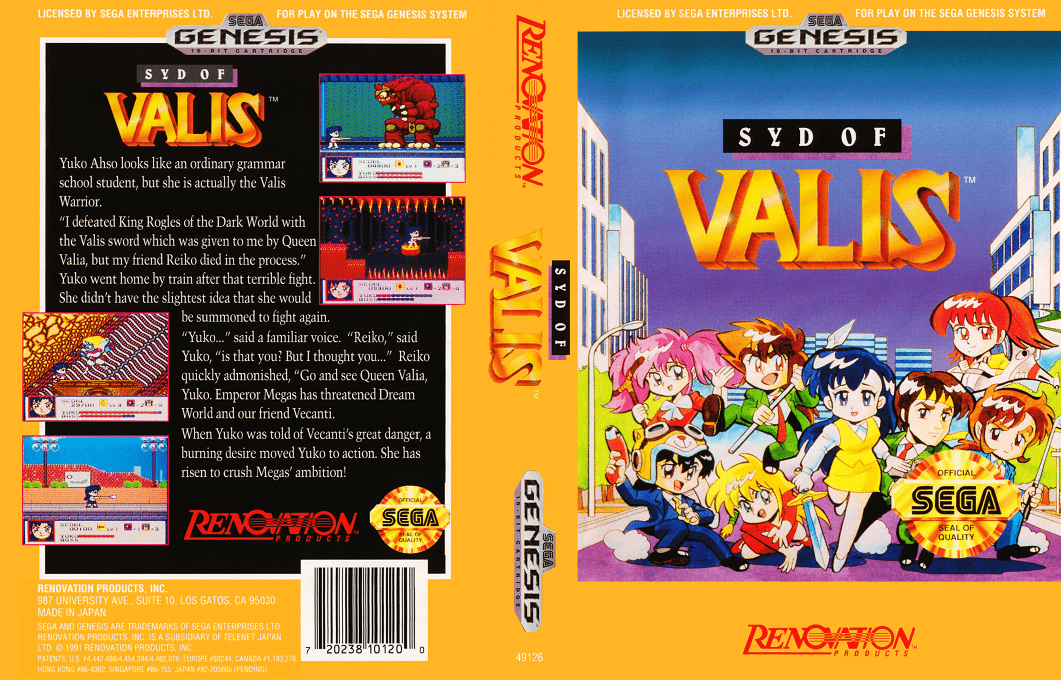 Syd of Valis [US] segaMD 1992 Box Art