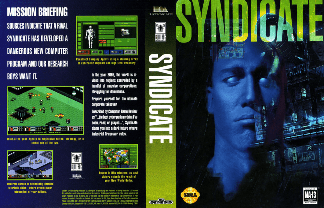 Syndicate [US,EU] segaMD 1994 Box Art