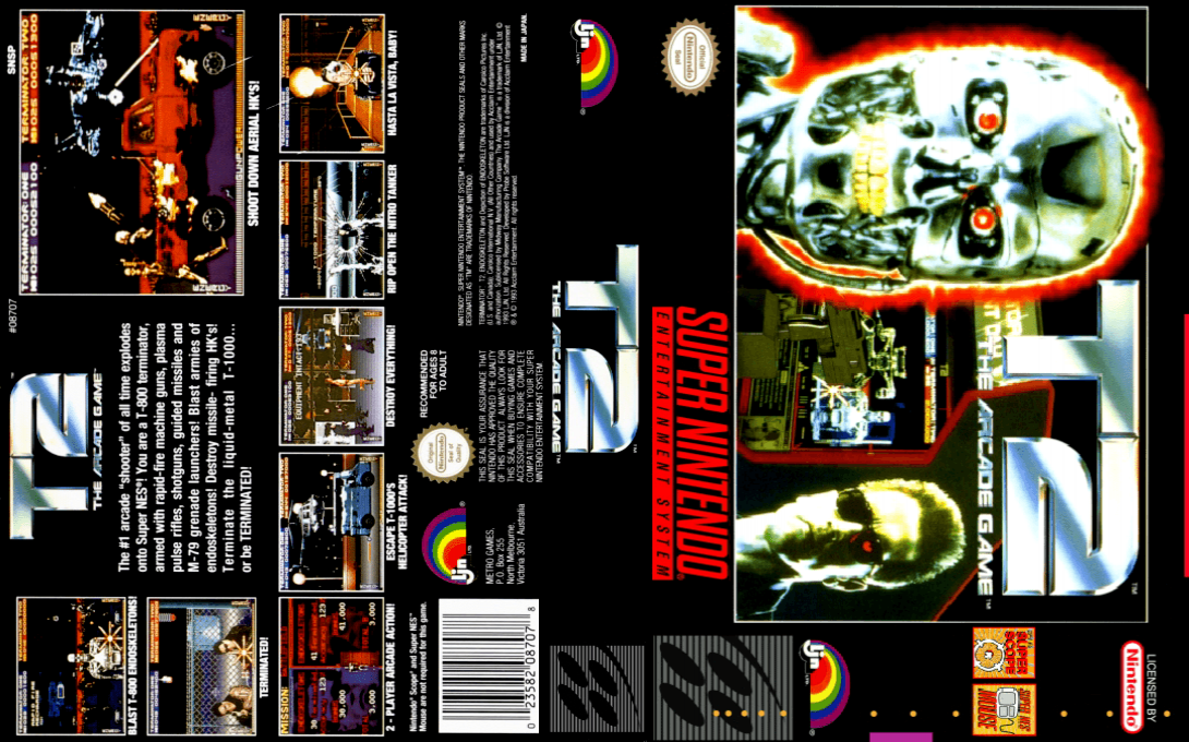 T2 : The Arcade Game [US] snes 1994 Box Art