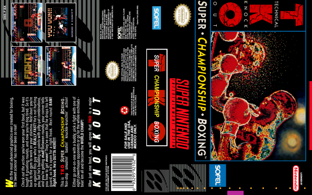 TKO Super Championship Boxing [US] snes 1992 Box Art