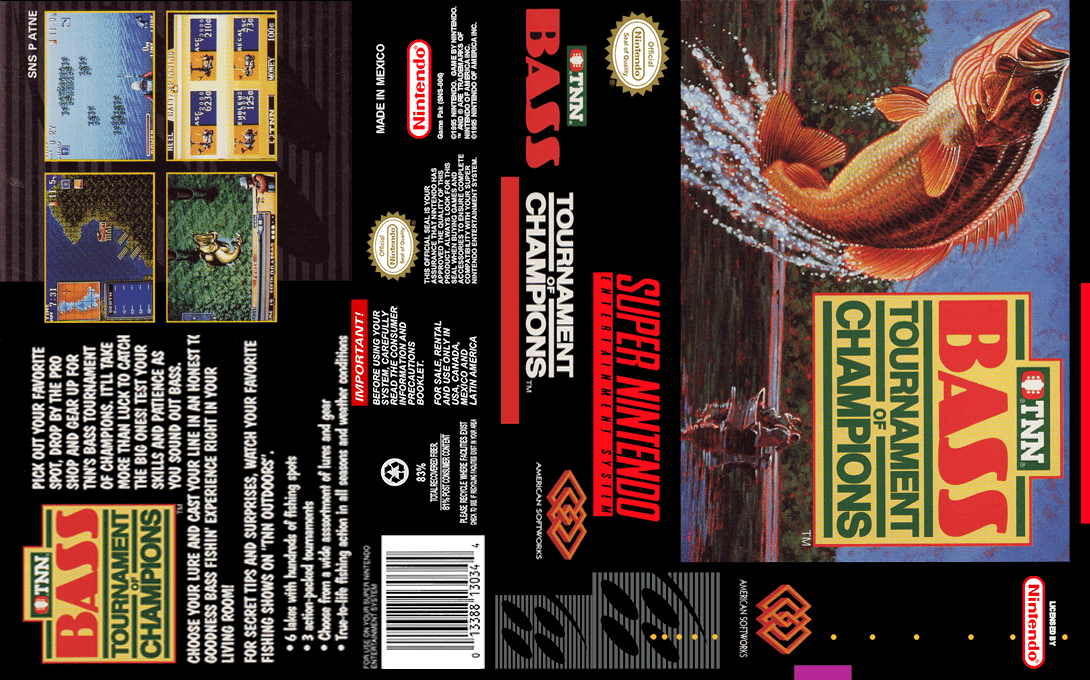 TNN Bass Tournament of Champions [US] snes 1994 Box Art