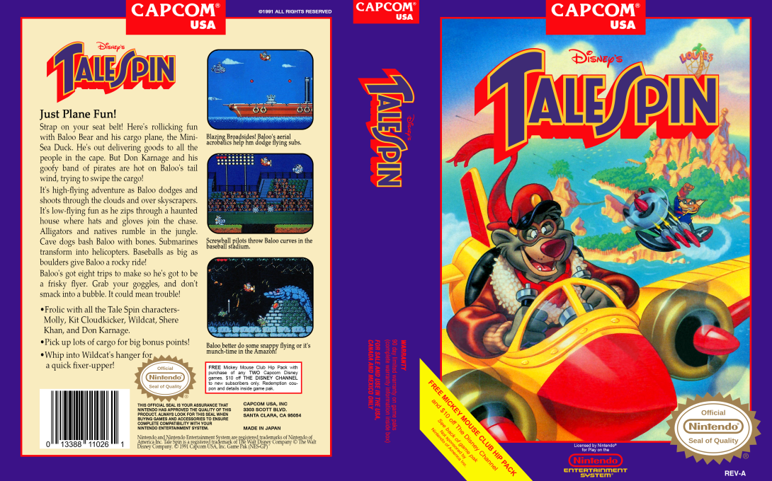 Disney’s TaleSpin [US] nes 1991 Box Art
