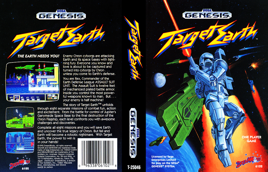 Target Earth [US] segaMD 1990 Box Art
