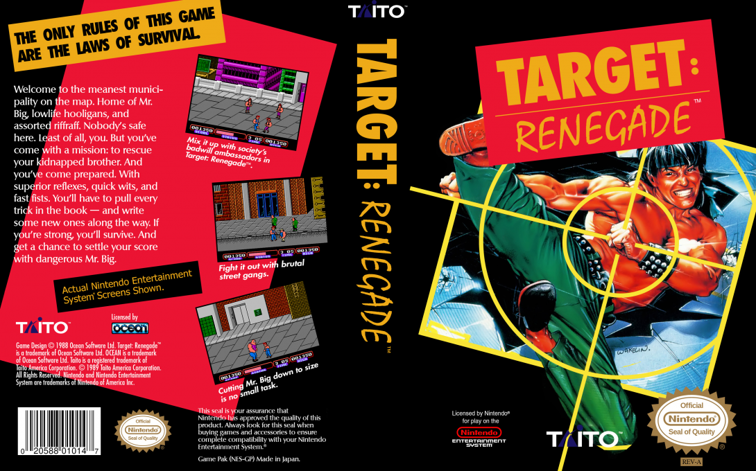Target Renegade [US] nes 1990 Box Art