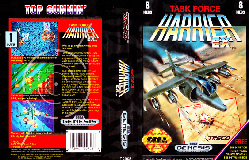 Task Force Harrier EX [US] segaMD 1991 Box Art