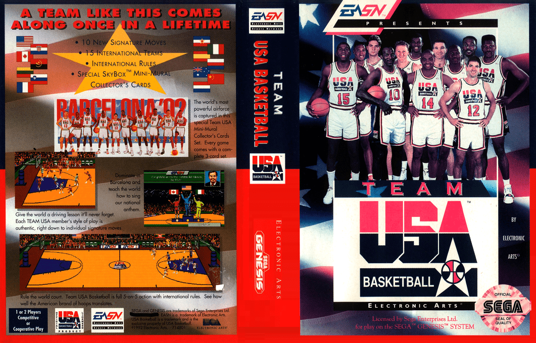 Team USA Basketball [US,EU] segaMD 1992 Box Art