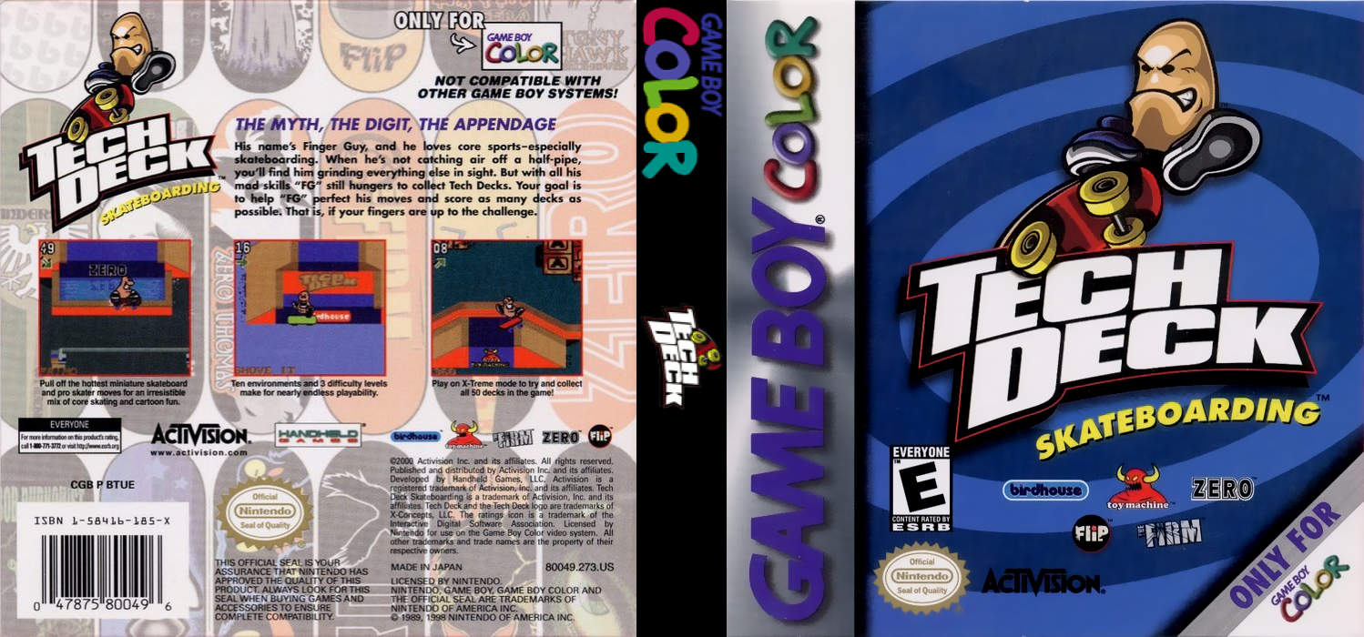 Tech Deck Skateboarding [US,EU] gbc 2001 Box Art