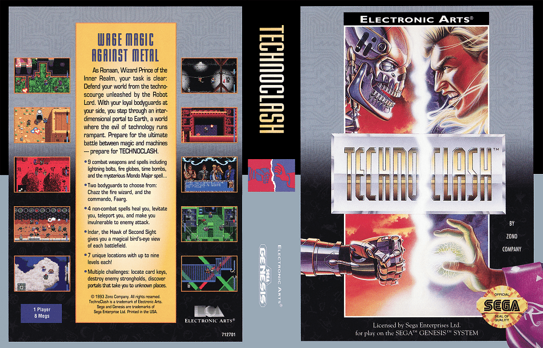 TechnoClash [US,EU] segaMD 1993 Box Art
