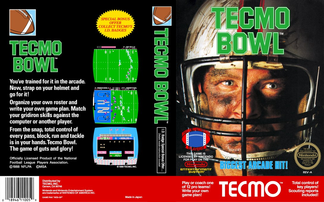Tecmo Bowl [US] nes 1989 Box Art