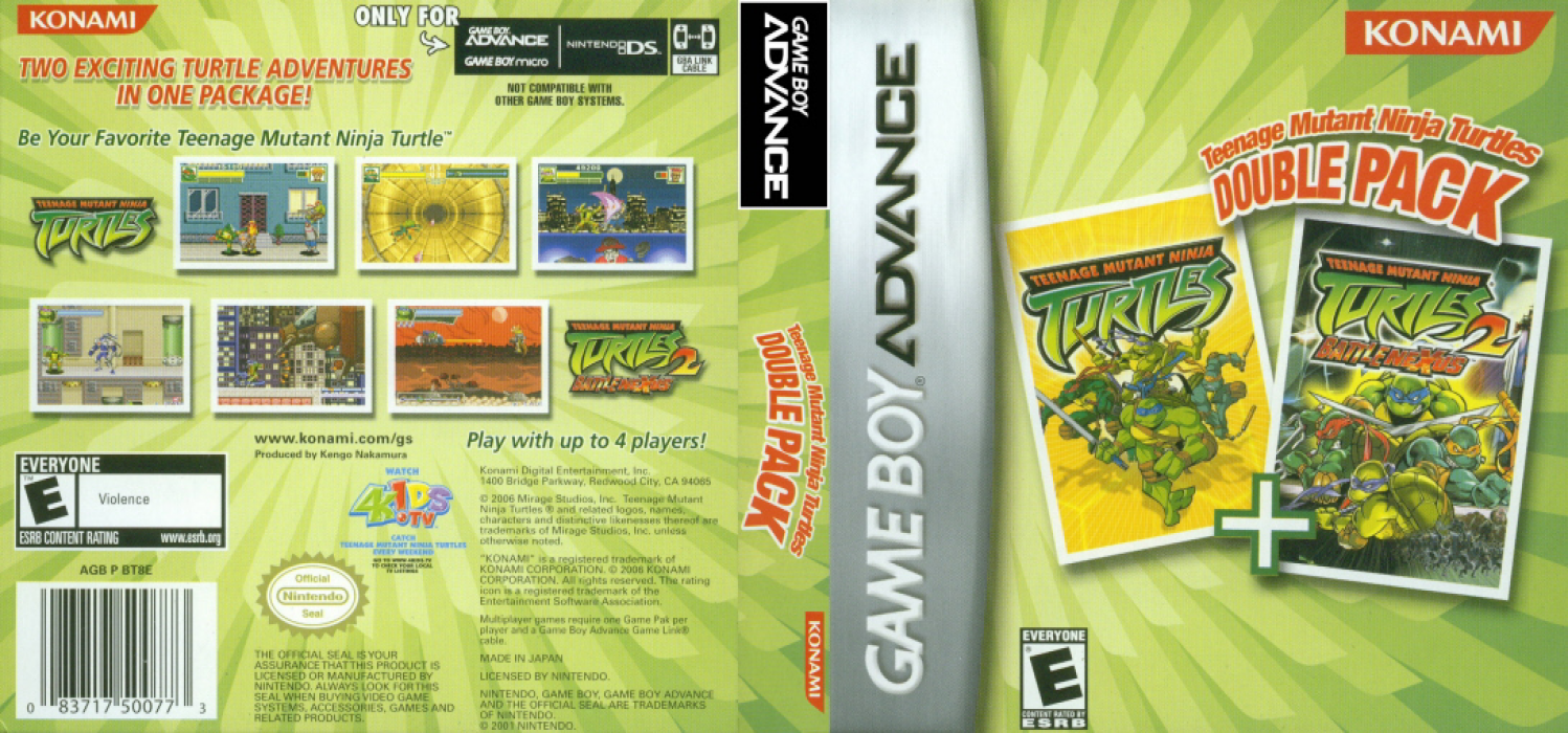 Teenage Mutant Ninja Turtles Double Pack [US] gba 2006 Box Art