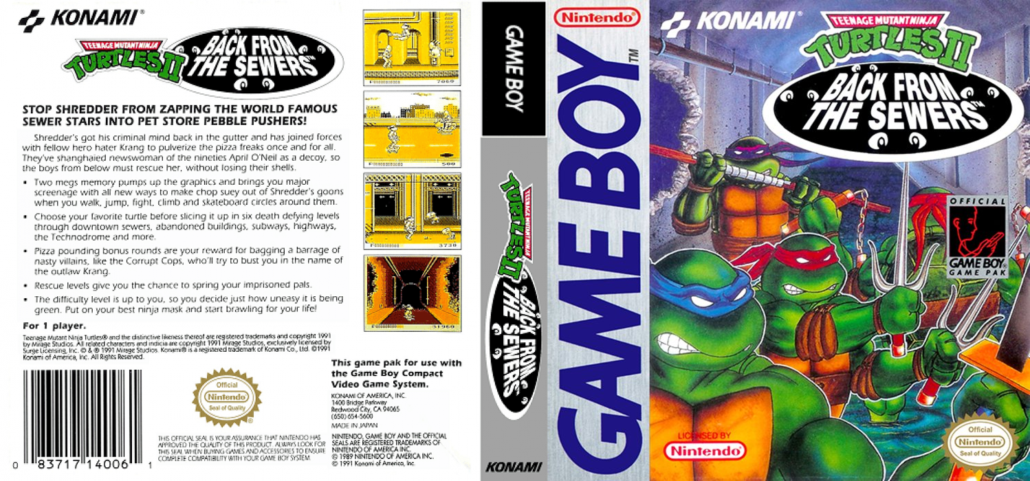 Teenage Mutant Ninja Turtles II : Back from the Sewers [US] gb 1991 Box Art