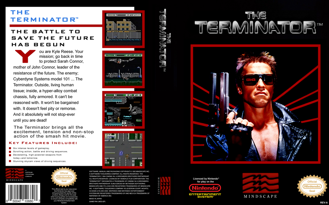 The Terminator [US,EU] nes 1992 Box Art