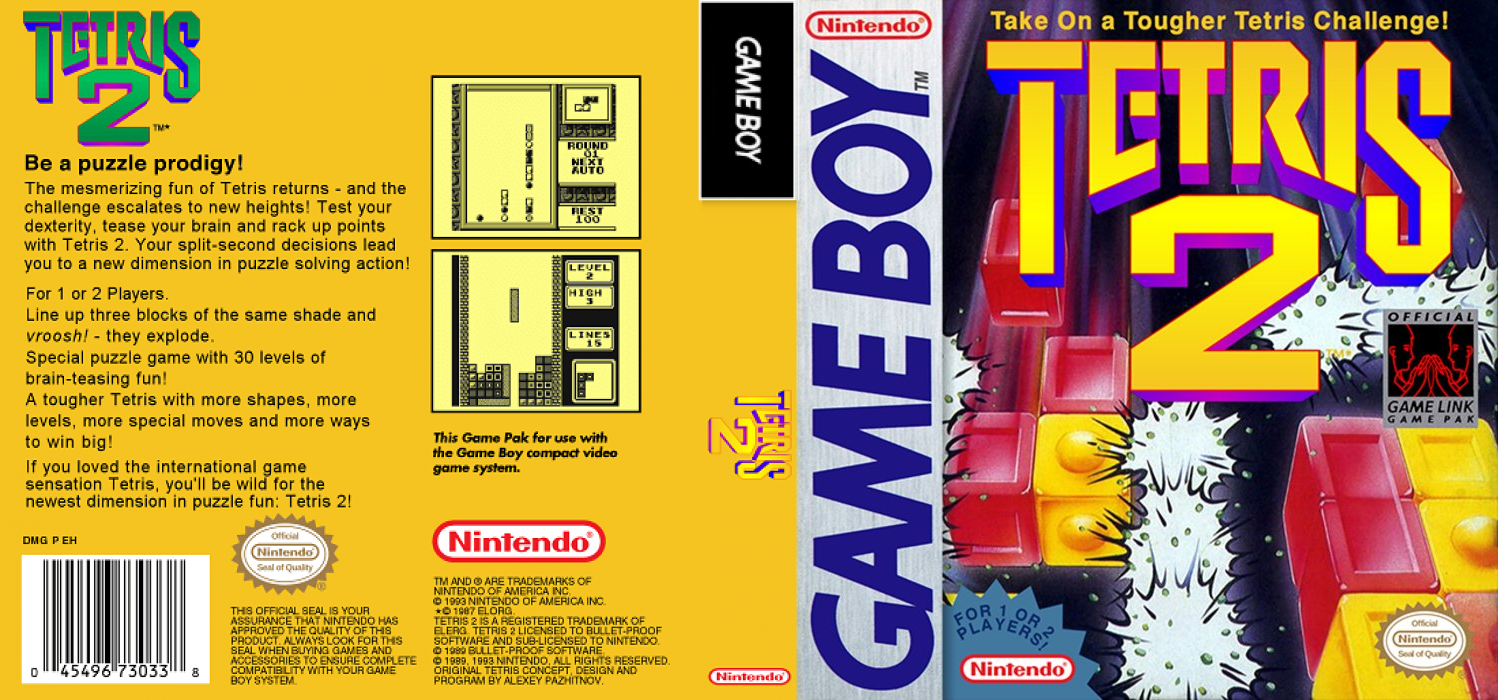 Tetris Flash [US,EU] gb 1993 Box Art