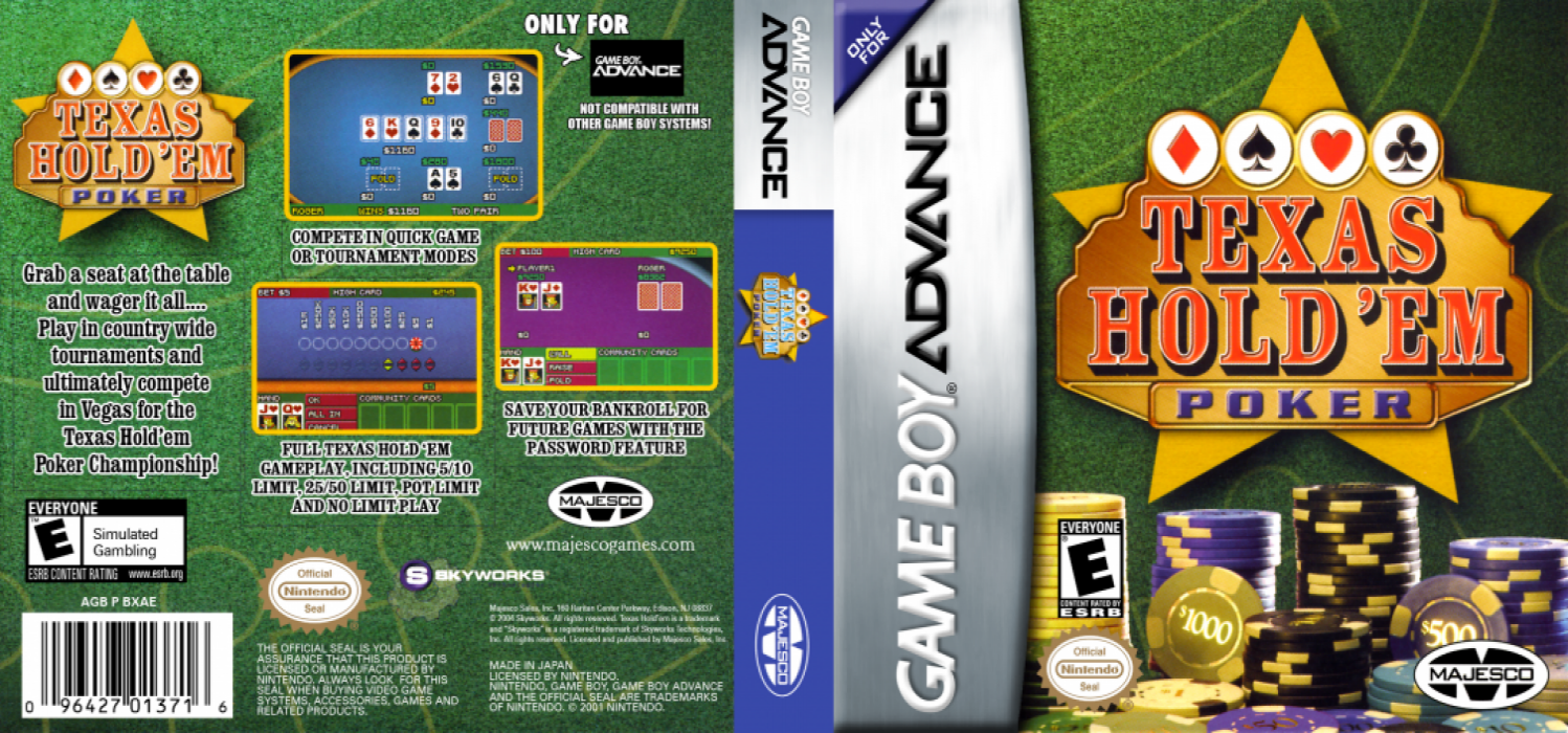 Texas Hold ’em Poker [US,EU] gba 2004 Box Art